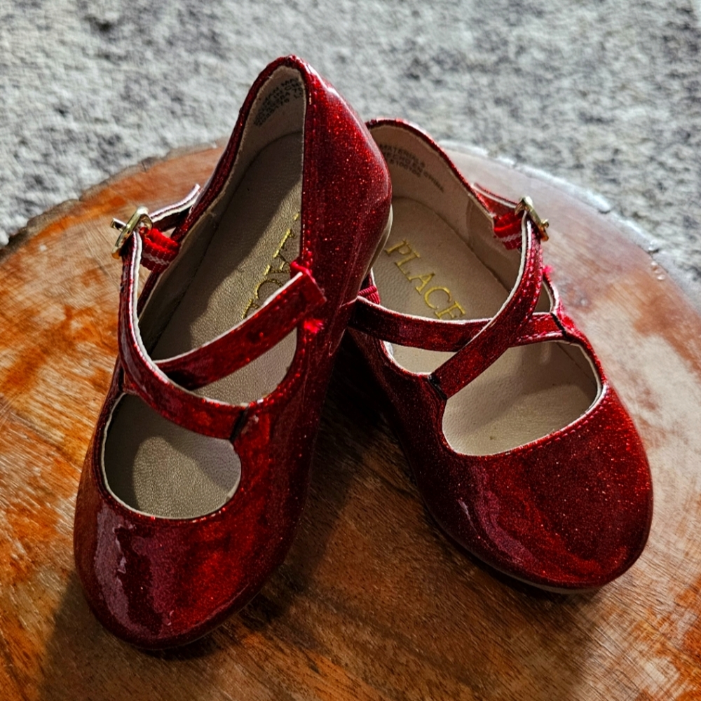 Toddler Girls Glitter Cross Strap Ballet Flats